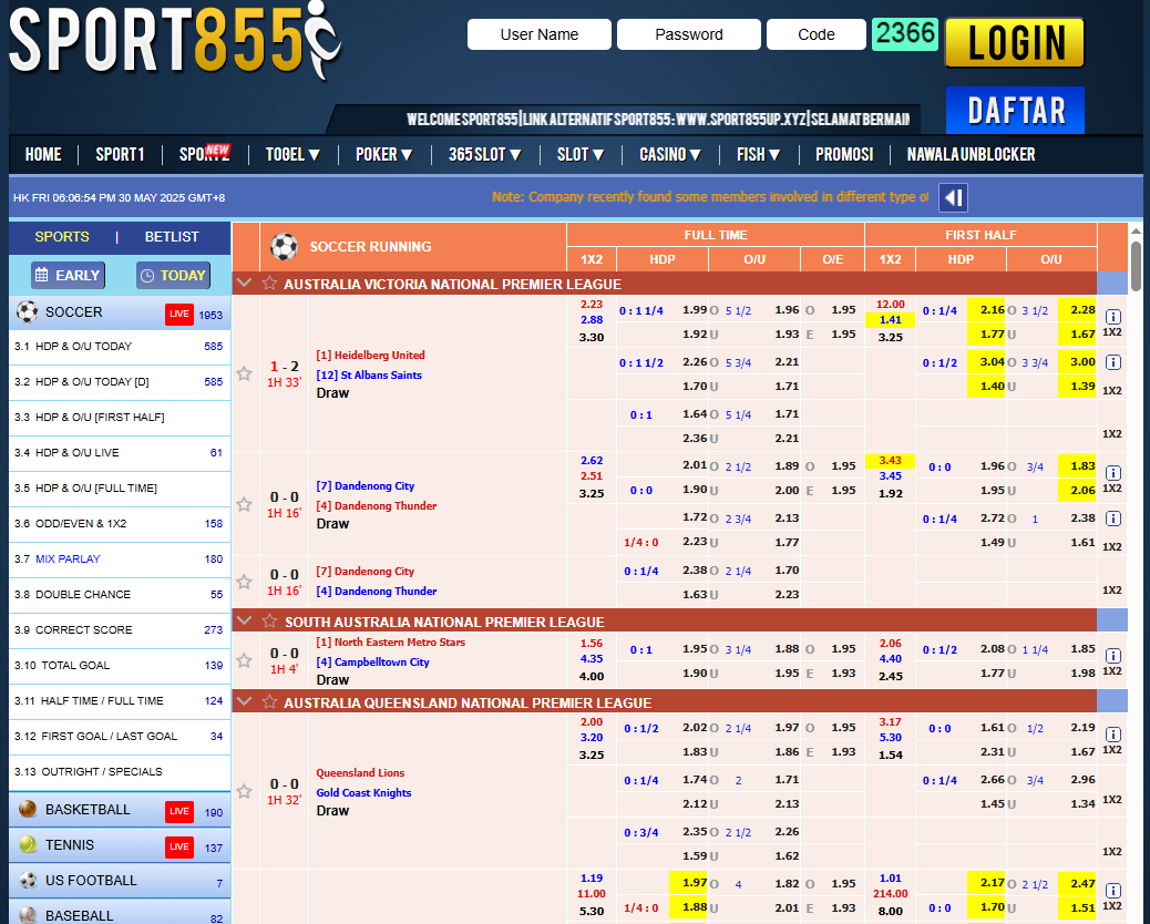 Sport855 Login Alternatif | Agen Judi Bola | Betting Parlay Teraman